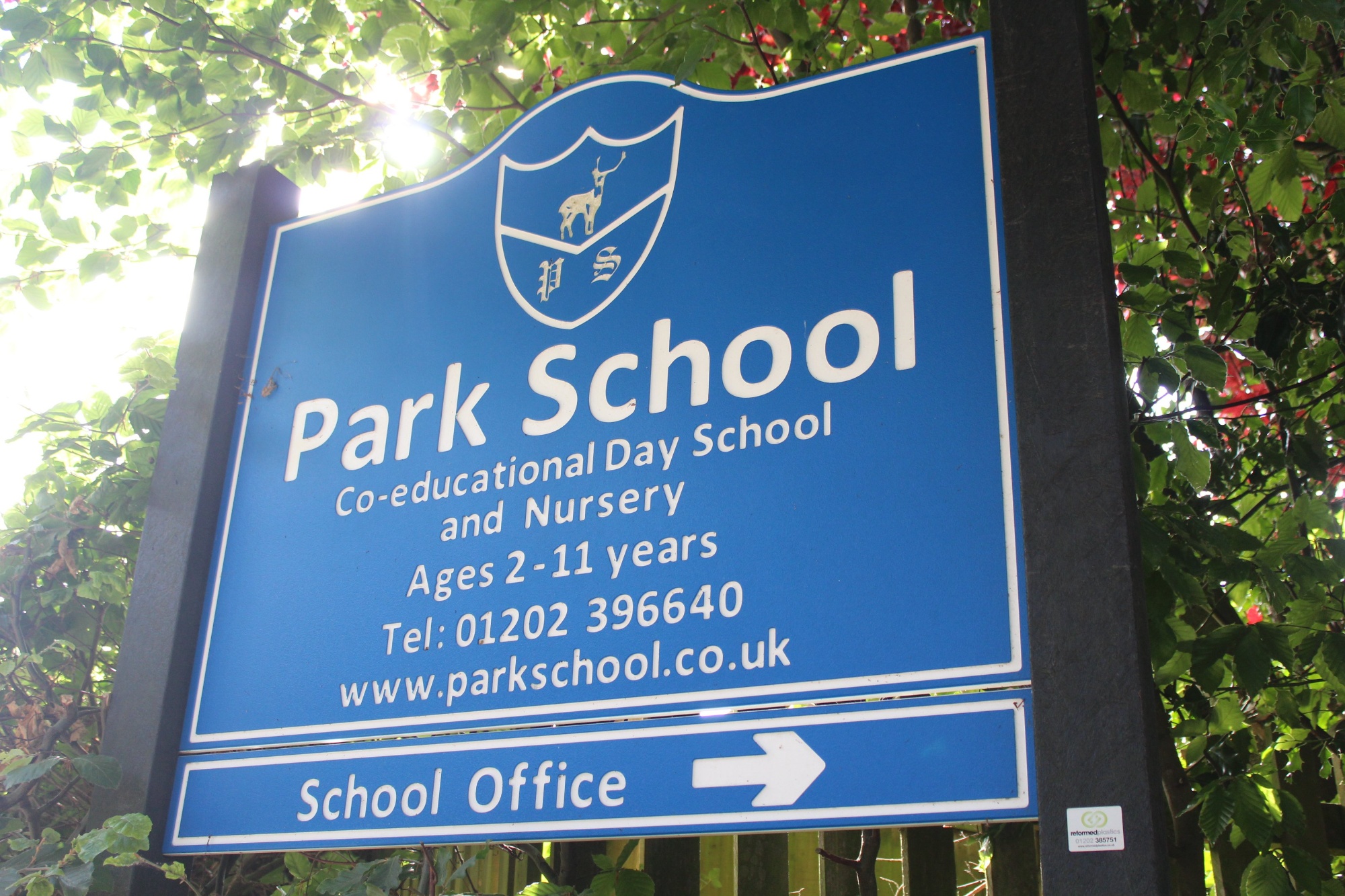 Park School, Bournemouth sign